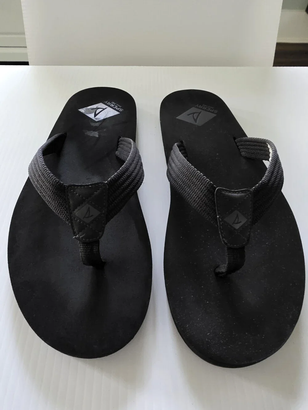 Sperry Men's Black Flip Flop Sandals Size 12M Waterproof